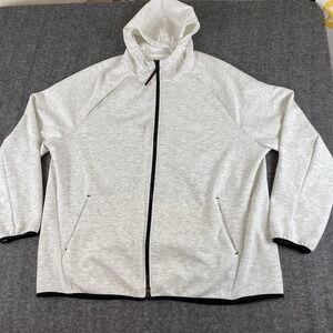 Russell Athletic Fusion Knit 2XL Hoodie White Full Zip Gym Training Athleisure